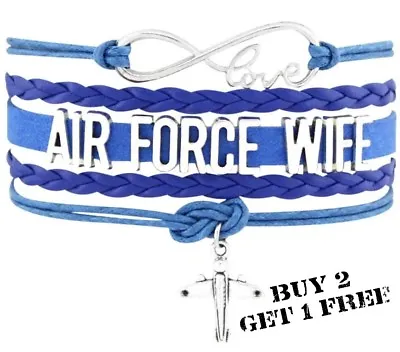 Air Force Wife Military RAF Royal Army Unisex Leather Bracelet Jewellery B2G1F • £3.49