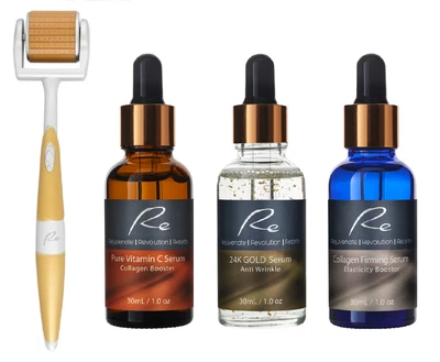 $89.95 • Buy Re Eyes&Face Micro-Needle Derma Roller + Vitamin C + 24k Gold + Collagen Serum