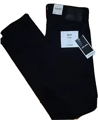 Jack & Jones Glenn Jeans Black Slim Fit W32l W32x34l Clearance Free Uk Postage • £19.50