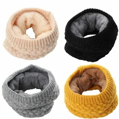 £4.95 • Buy Womens Winter Neck Snood Fleece Tube Thermal Warm Knitted Scarf UK
