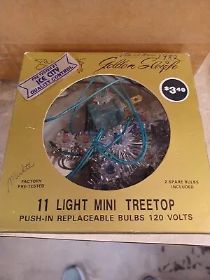 Vintage Christmas Tree Top Star Golden Sleigh 11 Mini Light Silver • $25