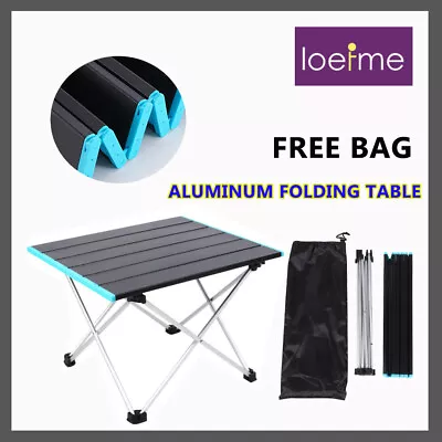 Camping Foldable Table Picnic Outdoor Foldable Table Aluminium Portable BBQ Desk • $19.99