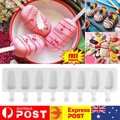 $10.86 • Buy 8 Cell Silicone Frozen Ice Cream Mold Juice Popsicle Maker Ice Lolly Mould DIY