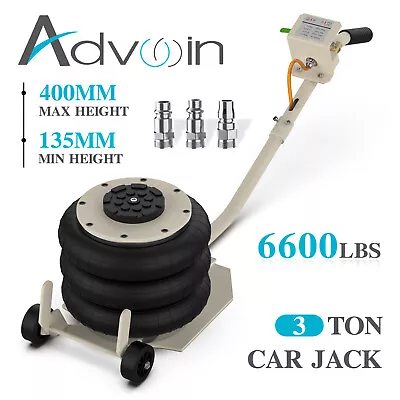 3Ton Triple Bag Air Jack Pneumatic Jack 6600lbs Vehicle Quick Lift Heavy Duty AU • $159.90