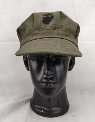 Ww2 Us Hbt Utility Cap Vintage Usmc Pacific Marine Corps Field Hat Od Size L • $14.99