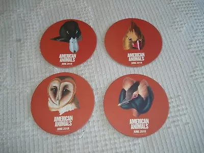 AMERICAN ANIMALS Set Of 4 Promotional Character Movie Drink Coasters • $25