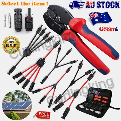 PV Cable Crimper Crimping Pliers Solar Panel Cable Connector Y Branch Adapter AU • $18.69