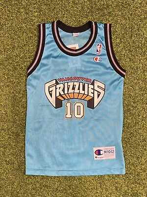 Vintage 90s Champion Mike Bibby Grizzlies Youth Jersey NBA Medium ~READ • $75
