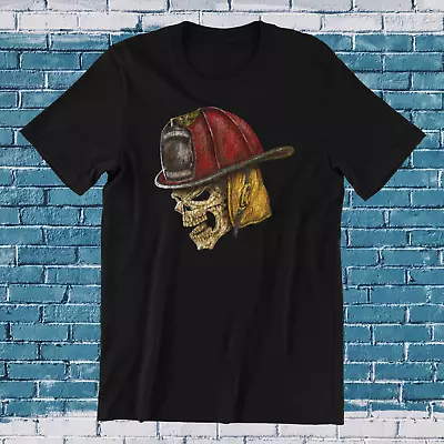 Fireman Skull Vintage Style Tee Shirt  Volunteer Fire Monster Zombie • $27.66