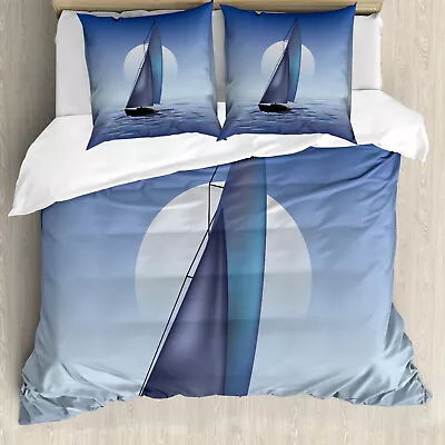 Nautical Duvet Cover Sail Boat Wavy Serene • £32.99