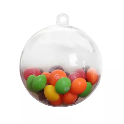 5 Pcs Clear Plastic Balls Christmas Baubles Sphere Fillable Xmas Tree Adornment • $12.69