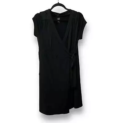 Duo Maternity Size L Black Polyester & Spandex Side-Tied Maternity Dress • $5.59