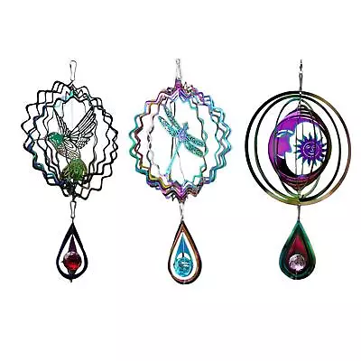 Metal Wind Spinner Garden Decoration Weatherproof Crafts Wind Sculpture Hanging • £13.08