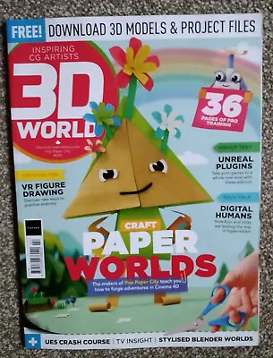 3D WORLD Magazine  CG Art Inspiration Craft Paper Worlds Issue 295 • £6