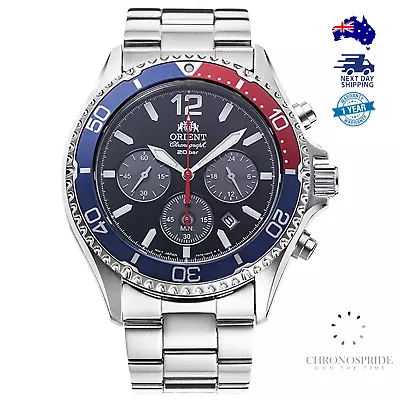 Orient Kamasu Chronograph RA-TX0201L10B Pepsi Japan Sapphire Automatic Watch • $430