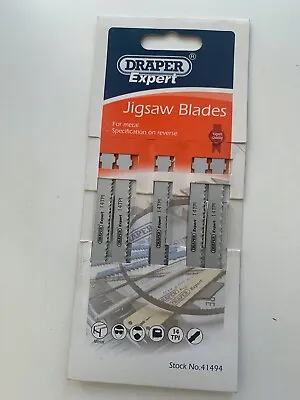 £7.99 • Buy JigSaw Blades For Metal, Draper 41494 54mm 14TPI HS-Steel, X 5pcs