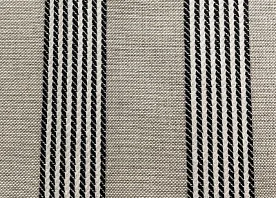 Worthing Stripe Linen Fabric Charcoal Grey  280cm Wide Curtain Blind Upholstery • £2.69