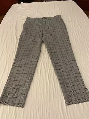 H&M SKINNY FIT DRESS PANTS ~ Gray  Black Plaid Check  ~ Mens 32 • $10