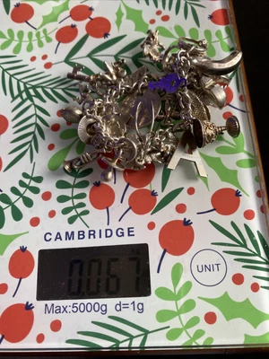 £27.10 • Buy Vintage Silver Charm Bracelet With 30 Charms