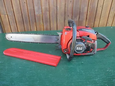 Vintage HOMELITE 550 Chainsaw Chain Saw With 20  Bar With Log Spike • $199.99