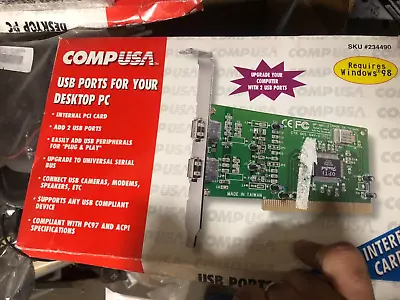 2 Port USB PCI Adapter Card Apple PowerMac Mac G3 G4 G5 OS 9 Windows 98 Compusa • $19.99