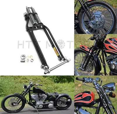 4  Under 18  Black Springer Front End Harley Bobber Chopper Softail Dyna • $463.99