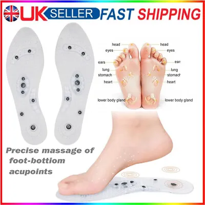 £8.48 • Buy Magnetic Massage Shoe Insoles Acupressure Foot Therapy Reflexology Pain Relief~