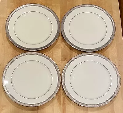 Four (4) Mikasa Fine China L3235 Palatial Platinum 10-3/4  Dinner Plates - Mint • $34