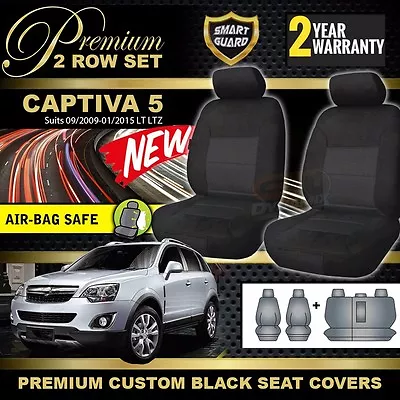 HOLDEN CAPTIVA 5 CG Custom BLACK PREMIUM SEAT COVERS 2ROW 9/2009-8/2017 LT LTZ • $169