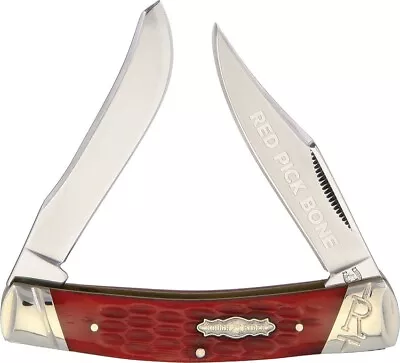Rough Rider RR1687 Red Picked Bone Moose 3.5  Closed. Stainless Clip And Spey • $19.95