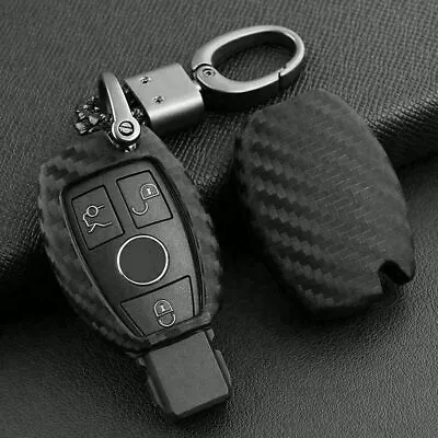 For Mercedes-Benz Carbon Fiber Smart Car Key Case Cover Fob Holder Accessories • $4.80