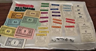 Vintage Monopoly Game Replacement Pieces - Tokens Money Hotels Houses Deeds • $3