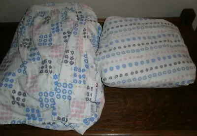 VTG  2 Pc SET POTTERY BARN KIDS  Floral Dots BABY SHEET  & DUST RUFFLE • $22.99