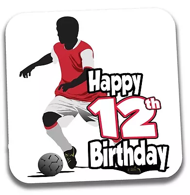 £4.25 • Buy Football Silhouette Coaster Birthday Gift Boys Mens Dad Husband Mate - ANY AGE