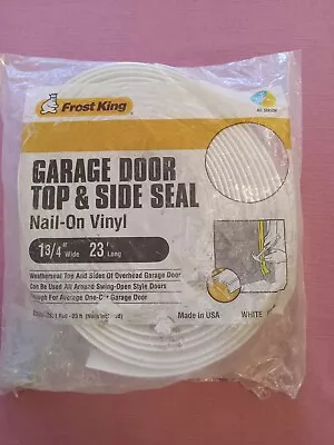 FROST KING SG23W 23'x1.75” GARAGE DOOR TOP & SIDE VINYL WEATHER STRIPPING SEAL • £14.48