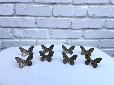 £23.76 • Buy Set Of 8 ~ Vintage 2.75  Solid Brass Butterfly NAPKIN HOLDER RINGS