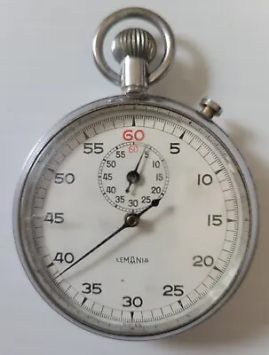 Vintage 1950 Men's Lemania Chrome Stop Watch Timer Swiss Works • $53.99