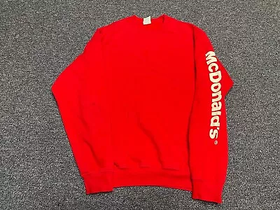 McDONALDS Gildan Red Long-sleeve Tagged Sweater Size M • $17.99