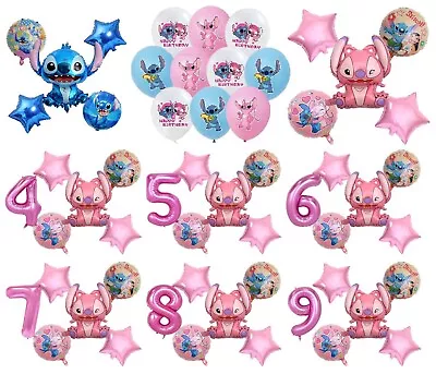 Stitch & Lilo Pink Party Set Kid Birthday Party Decoration  Banner Plates Cloth • £24.99