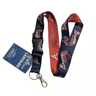 Wincraft MLB Braves Atlanta Slogan Reversible Lanyard W/ Buckle Breakable • $5