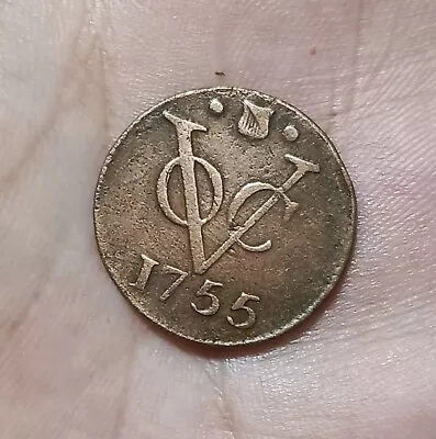 Dutch Netherlands Colonial VOC Duit Coin 1755 Utrecht New York Penny T.06 • $5