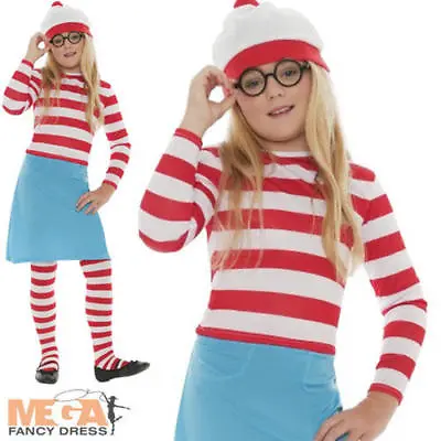 £19.99 • Buy Wheres Wally Wenda Girls Fancy Dress Book Day Week Childs Kid Costume Outfit New