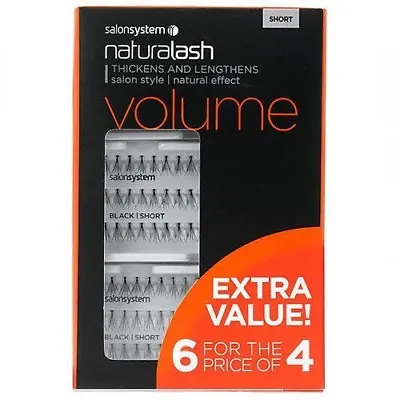 Salon System Naturalash Individual Eyelashes Eye Lashes Black 6 For 4-(Short) • £19.99