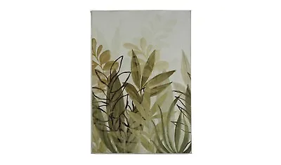 £50 • Buy Leaf Print Flatweave Rug - Green & Cream - 120x170cm
