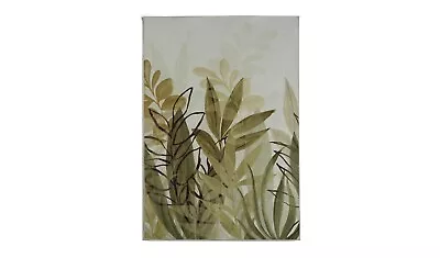 £50 • Buy Leaf Print Flatweave Rug - Green & Cream - 120x170cm