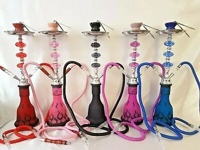 2 Pipe Shisha Hookah 18  Full Set & Free Coil Foil Tips Tong Clipper Gift Box • £24.99