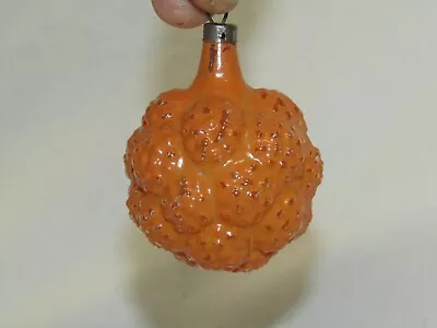 German Antique Glass Feather Tree Orange Vintage Fruit Christmas Ornament 1930's • $18