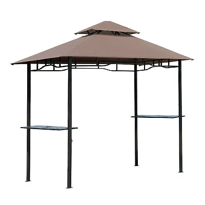 Outsunny Outdoor Double-tier BBQ Gazebo Shelter Grill Canopy Barbecue Tent Patio • £114.99