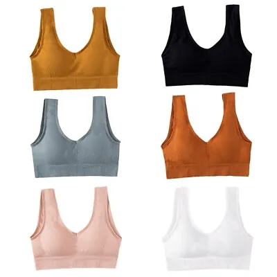 Gather Bra Women Underwear Straps U-Shape Female Seamless Sport Lingerie • £5.71