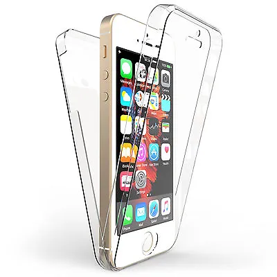 Front And Back Clear 360° Full Protection Gel Cover Skin Case For IPhone 5/5S UK • £2.71